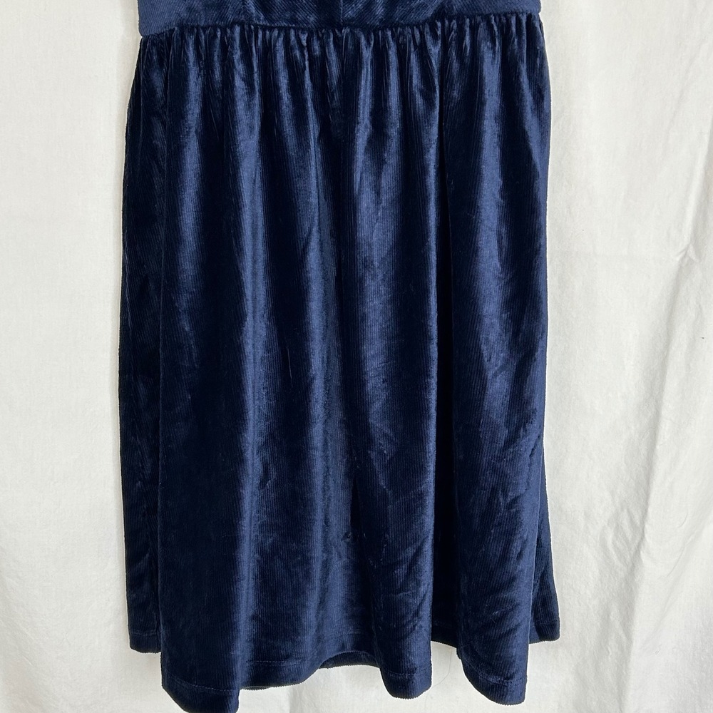 Good‎ Luck Gem Blue Velvet Dress Sleeveless V Neck Mini Womens size S - Picture 3 of 13